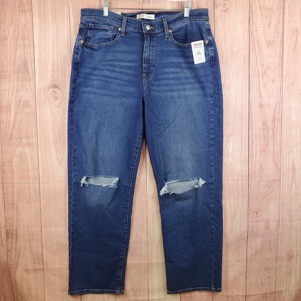 Levis Women Heritage Easy Straight Jeans Sz 16 W33 33x30 MidRise NEW NWT